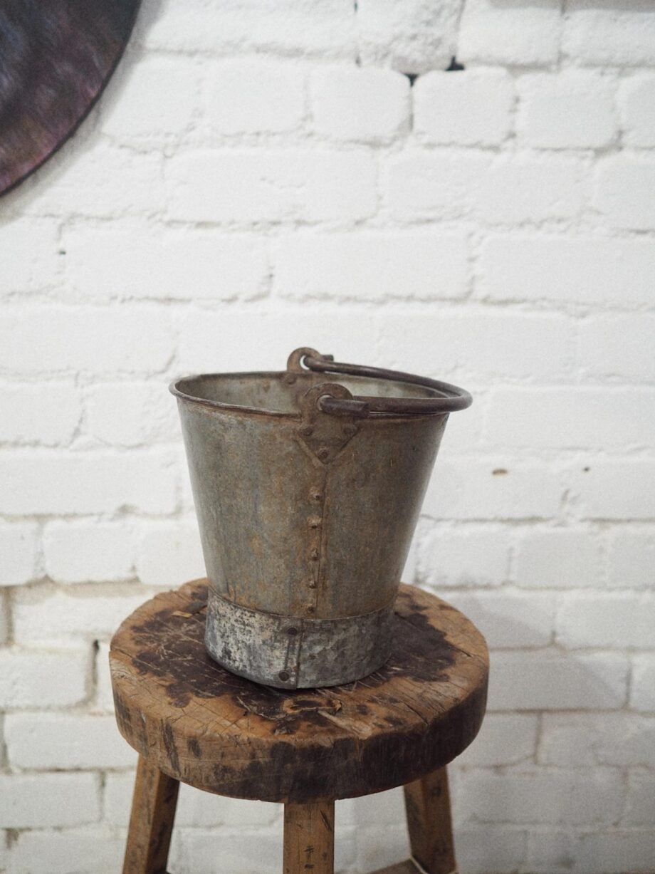 Vintage Bucket with Wooden Handle