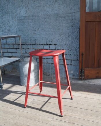 Industrial Bar Stool - red
