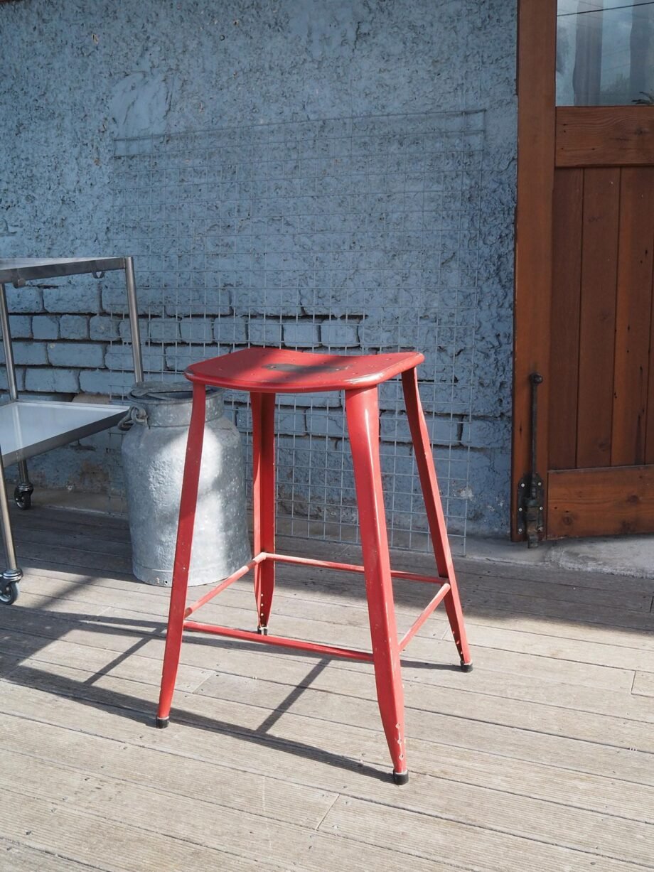 Industrial Bar Stool - red