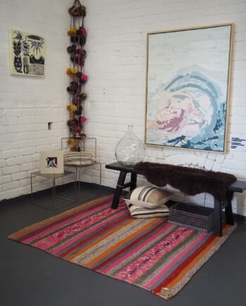 Handwoven & naturally dyed peruvian Rug 156 x 161