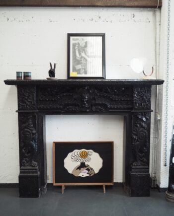 Vintage Scottish Fireplace Mantels - black