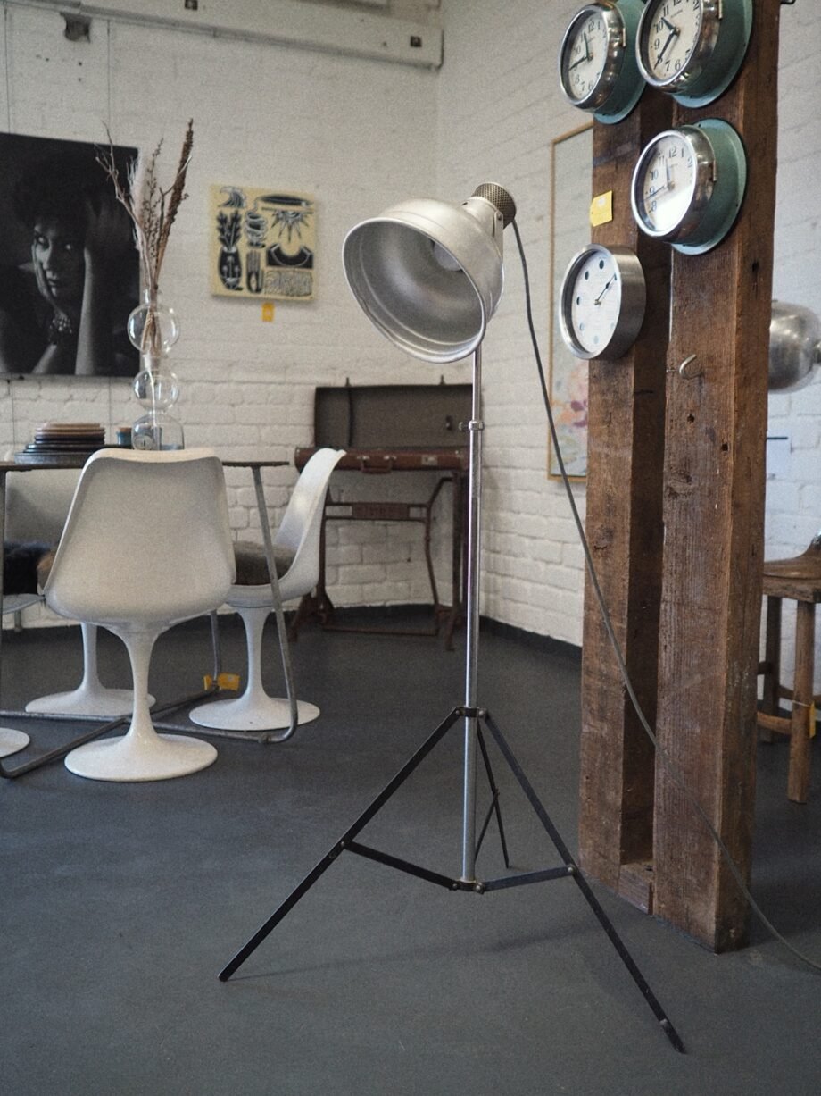 Vintage Industrial Floor Lamp with Tripod