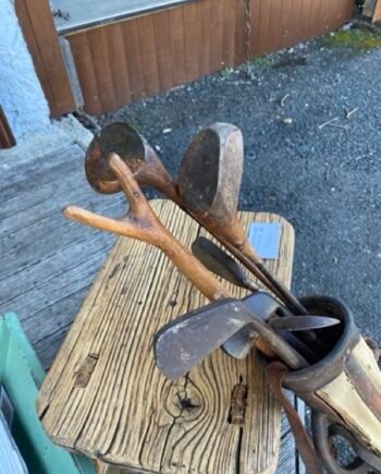 Vintage Golf Clubs & canvas Bag from 1930's