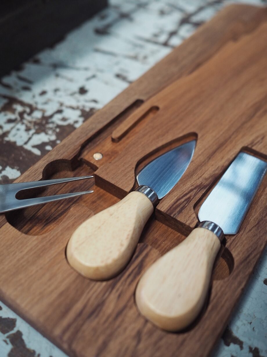 Rectangle Rimu Serving Platter with Cutlery