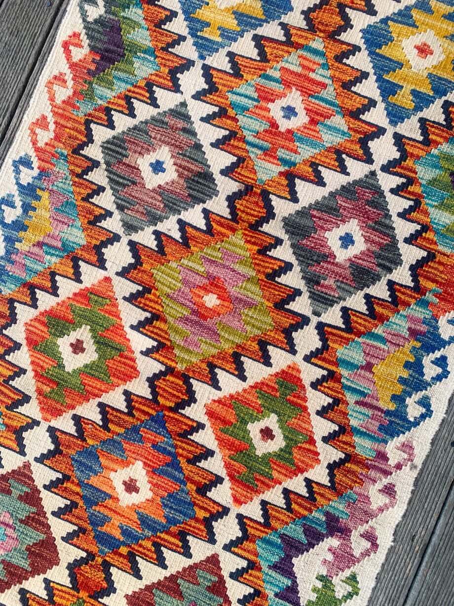 Hand Knotted Pakistan Chobi Kilim Runner - 288 x 74