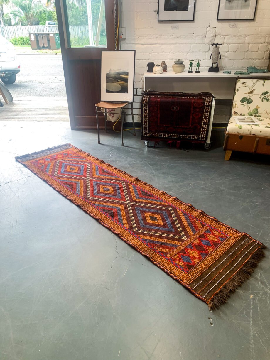 Hand Knotted Pakistan Chobi Kilim Runner - 246 x 66