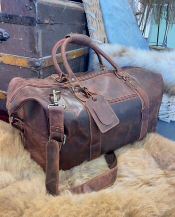 Weekender duffle real leather Bag